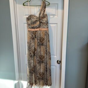 BCBG Maxazria summer gown/maxi one shoulder dress Size 12 but tailored to sz 10